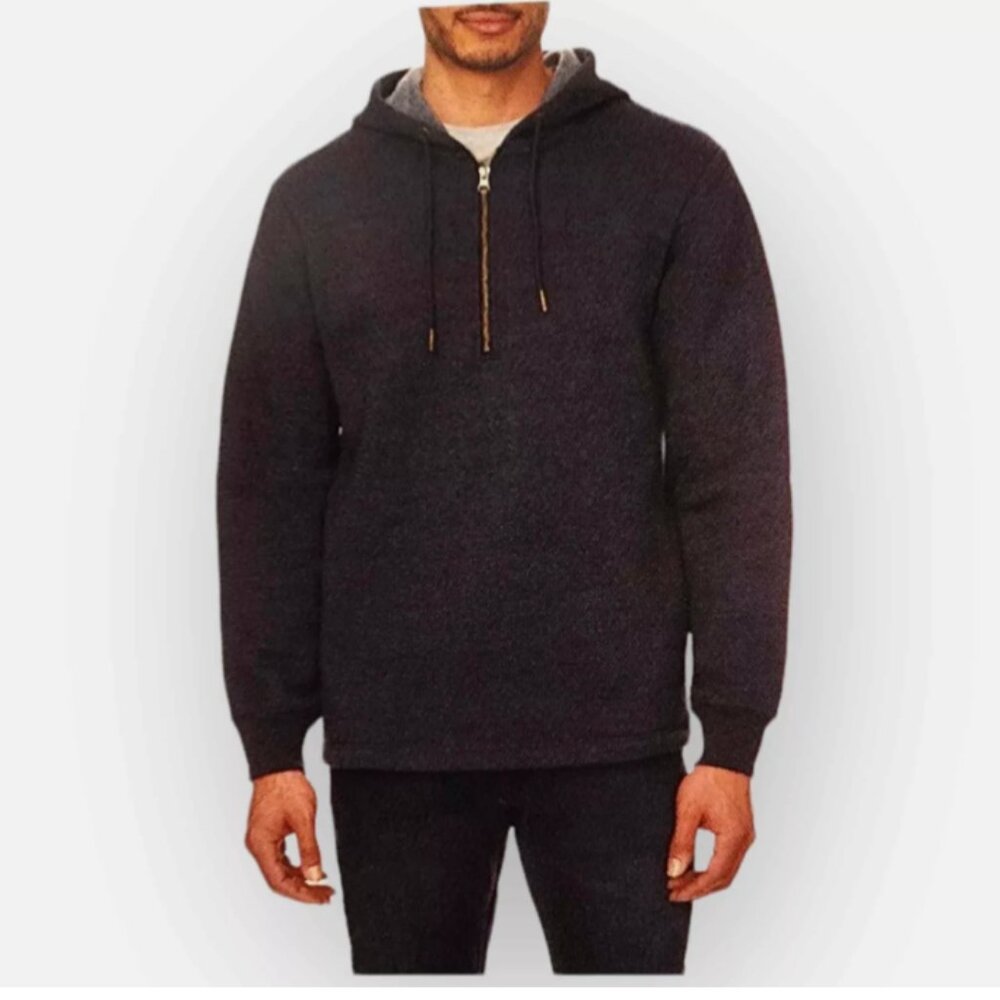 Buffalo David Bitton Quarter Zip Hoodie - Blue